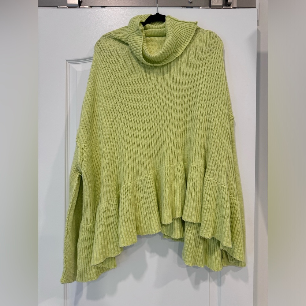 Free People Womens Layer Cake Sweater Boxy Peplum Size L